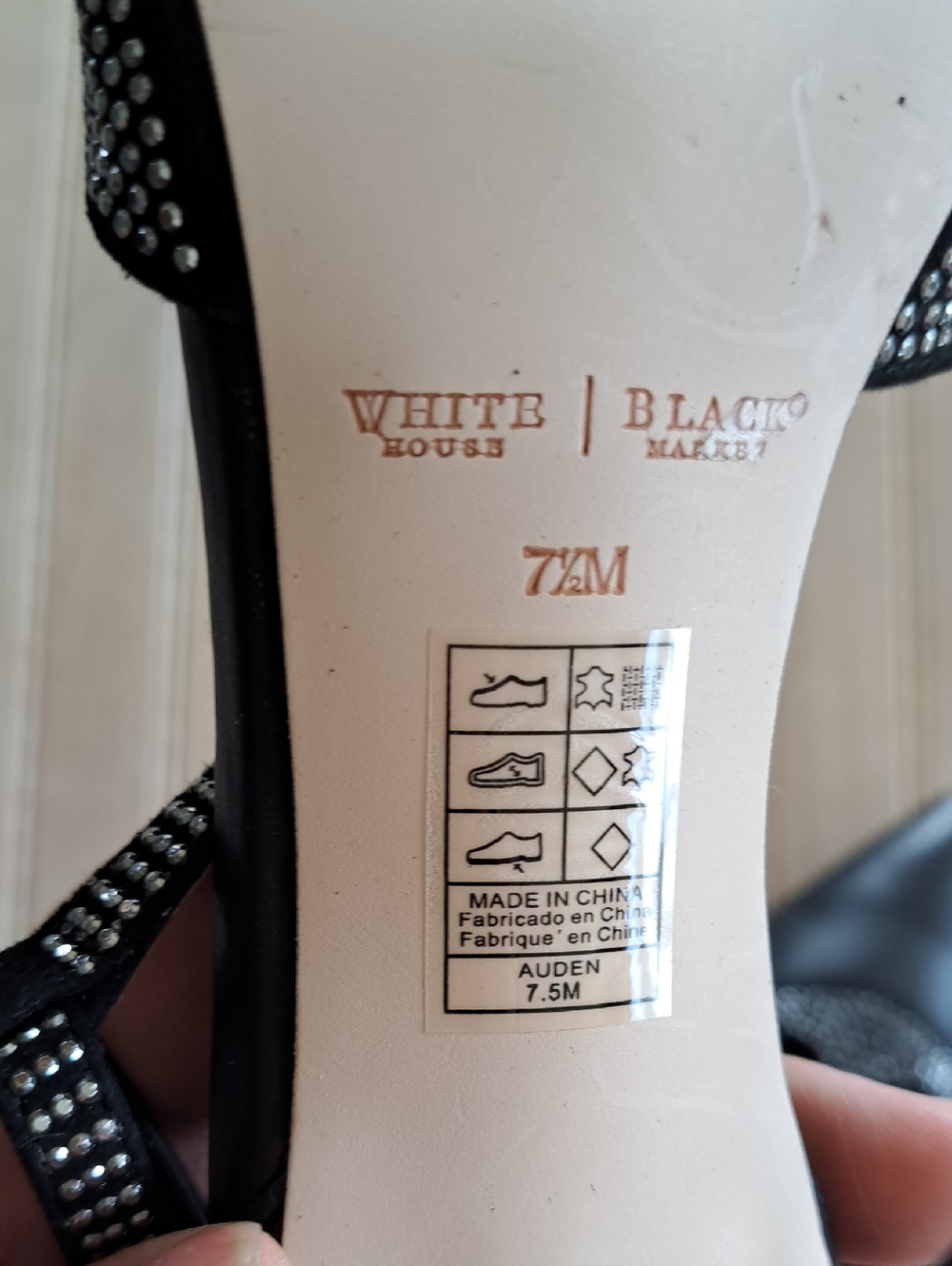 White House Black Market Rhinestone T-Strap Pointed Toe Stiletto Heels - Picture 10 of 13